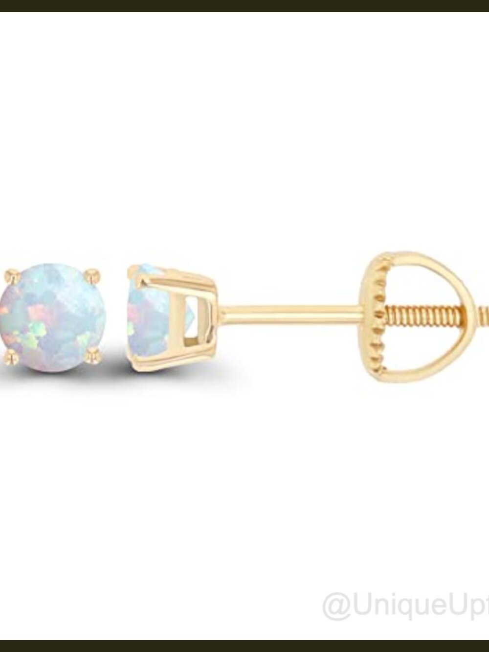 Sterling Silver Created Opal 4mm Solitaire Screwback Stud Earrings 925